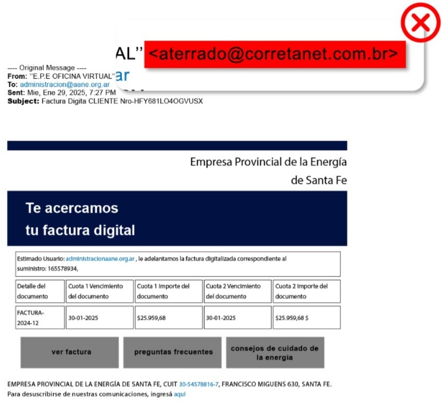 EPE alerta por correos electrónicos con estafas a usuarios